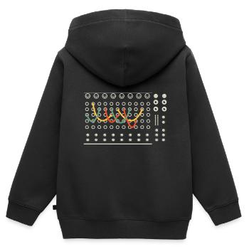 Synthesizer Techno Instrument - Kinder Premium Organic Zip Hoodie - Schwarz - Hinten - AI Model Kid Male (0cm)
