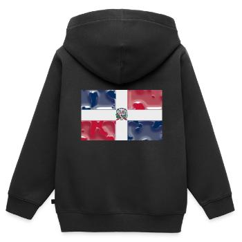 DomRep DominikanischeRepublik - Kinder Premium Organic Zip Hoodie - Schwarz - Hinten - AI Model Kid Male (0cm)