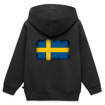 Suède comme Suède - Sweat Premium à capuche zippé enfant bio - noir - Dos - AI Model Kid Male (0cm)