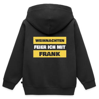 Cadeau pour Frank - Sweat Premium à capuche zippé enfant bio - noir - Dos - AI Model Kid Male (0cm)