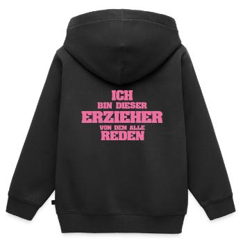 Beruf Erzieher - Kinder Premium Organic Zip Hoodie - Schwarz - Hinten - AI Model Kid Male (0cm)