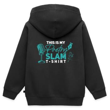 Gedichte Poet - Das ist mein Poetry Slam T-Shirt - Kinder Premium Organic Zip Hoodie - Schwarz - Hinten - AI Model Kid Male (0cm)