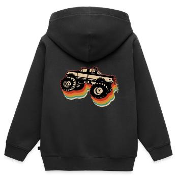 Monstertruck - Kinder Premium Organic Zip Hoodie - Schwarz - Hinten - AI Model Kid Male (0cm)