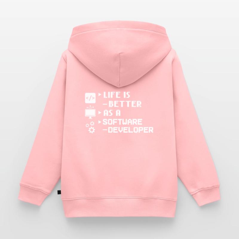 Software Development Software Developer Developer Kids Premium Organic Zip-up Hoodie