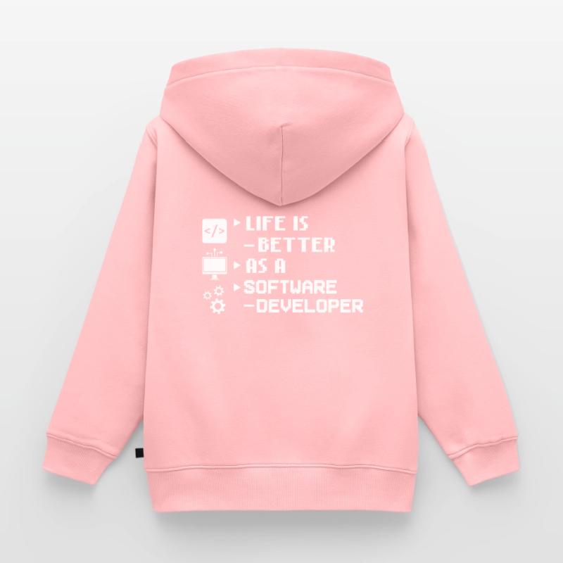 Software Development Software Developer Developer Kids Premium Organic Zip-up Hoodie