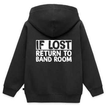If Lost, Return To Band Room 2 - Kinder Premium Organic Zip Hoodie - Schwarz - Hinten - AI Model Kid Male (0cm)