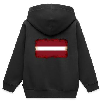 Flag Latvia - Kids Premium Organic Zip-up Hoodie - black - Back - AI Model Kid Male (0cm)