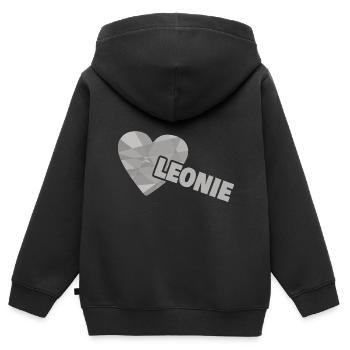 Léonie - Sweat Premium à capuche zippé enfant bio - noir - Dos - AI Model Kid Male (0cm)