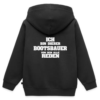Constructeur de bateaux - Sweat Premium à capuche zippé enfant bio - noir - Dos - AI Model Kid Male (0cm)