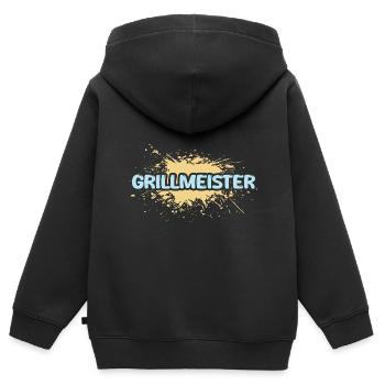 Job Grillmeister - Kinder Premium Organic Zip Hoodie - Schwarz - Hinten - AI Model Kid Male (0cm)