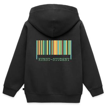 L’étudiant en art en tant qu’art - Sweat Premium à capuche zippé enfant bio - noir - Dos - AI Model Kid Male (0cm)