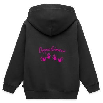 Schwangerschaft - Zwillinge - Doppelzimmer Pink - Kinder Premium Organic Zip Hoodie - Schwarz - Hinten - AI Model Kid Male (0cm)