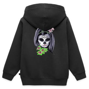 Maskierung zum Fasching - Kinder Premium Organic Zip Hoodie - Schwarz - Hinten - AI Model Kid Male (0cm)