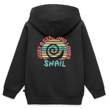 JUST A GIRL WHO LOVES SNAIL - PET SNAIL LOVER - Kinder Premium Organic Zip Hoodie - Schwarz - Hinten - AI Model Kid Male (0cm)