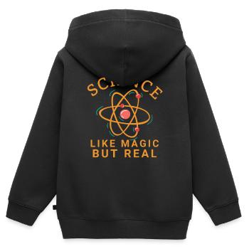 LA SCIENCE COMME LA MAGIE MAIS RÉELLE - RECHERCHE SCIENTIFIQUE - Sweat Premium à capuche zippé enfant bio - noir - Dos - AI Model Kid Male (0cm)