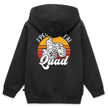 J'Peux Pas J'ai Quad Humour Cadeau - Sweat Premium à capuche zippé enfant bio - noir - Dos - AI Model Kid Male (0cm)