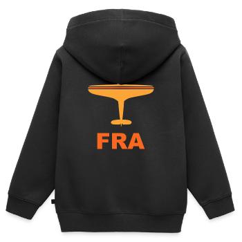 Flughafen Frankfurt - FRA - Deutschland - Kinder Premium Organic Zip Hoodie - Schwarz - Hinten - AI Model Kid Male (0cm)