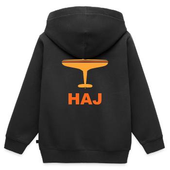Flughafen Hannover - Deutschland - Kinder Premium Organic Zip Hoodie - Schwarz - Hinten - AI Model Kid Male (0cm)