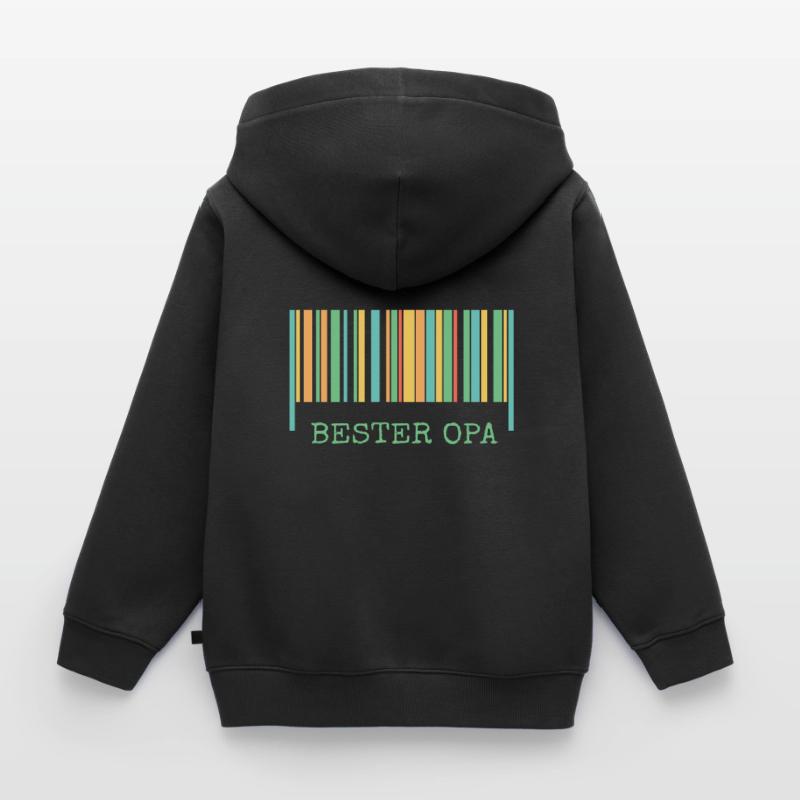Strichcode Bester Opa Kinder Premium Organic Zip Hoodie