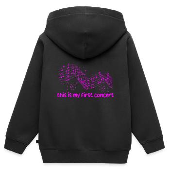 This is My First Concert 13 - Kids Premium Organic Zip-up Hoodie - black - Back - AI Model Kid Male (0cm)