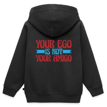 Votre ego n’est pas votre Amigo 13 - Sweat Premium à capuche zippé enfant bio - noir - Dos - AI Model Kid Male (0cm)