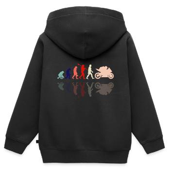 Motorcycle Evolution Vintage Shadow Biker - Kinder Premium Organic Zip Hoodie - Schwarz - Hinten - AI Model Kid Male (0cm)