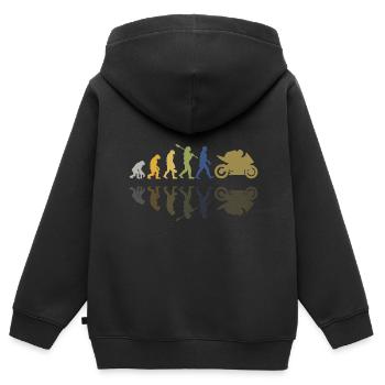 Motorcycle Evolution Vintage Shadow Biker - Kinder Premium Organic Zip Hoodie - Schwarz - Hinten - AI Model Kid Male (0cm)