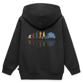 Motorcycle Evolution Vintage Shadow Biker - Kinder Premium Organic Zip Hoodie - Schwarz - Hinten - AI Model Kid Male (0cm)