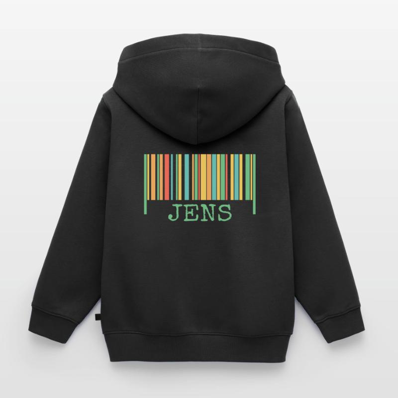 Strichcode Jens Kinder Premium Organic Zip Hoodie