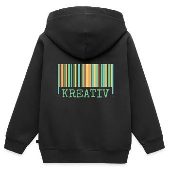 Barcode Creative Créativité - Sweat Premium à capuche zippé enfant bio - noir - Dos - AI Model Kid Male (0cm)