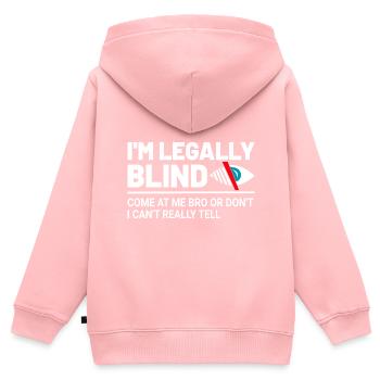 Legal Blind - Kinder Premium Organic Zip Hoodie - Rosa - Hinten - AI Model Kid Female (0cm)