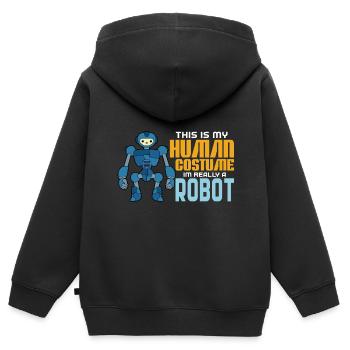 Roboter - Kinder Premium Organic Zip Hoodie - Schwarz - Hinten - AI Model Kid Male (0cm)