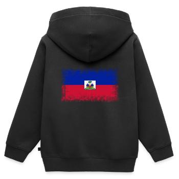 Haiti - Kinder Premium Organic Zip Hoodie - Schwarz - Hinten - AI Model Kid Male (0cm)
