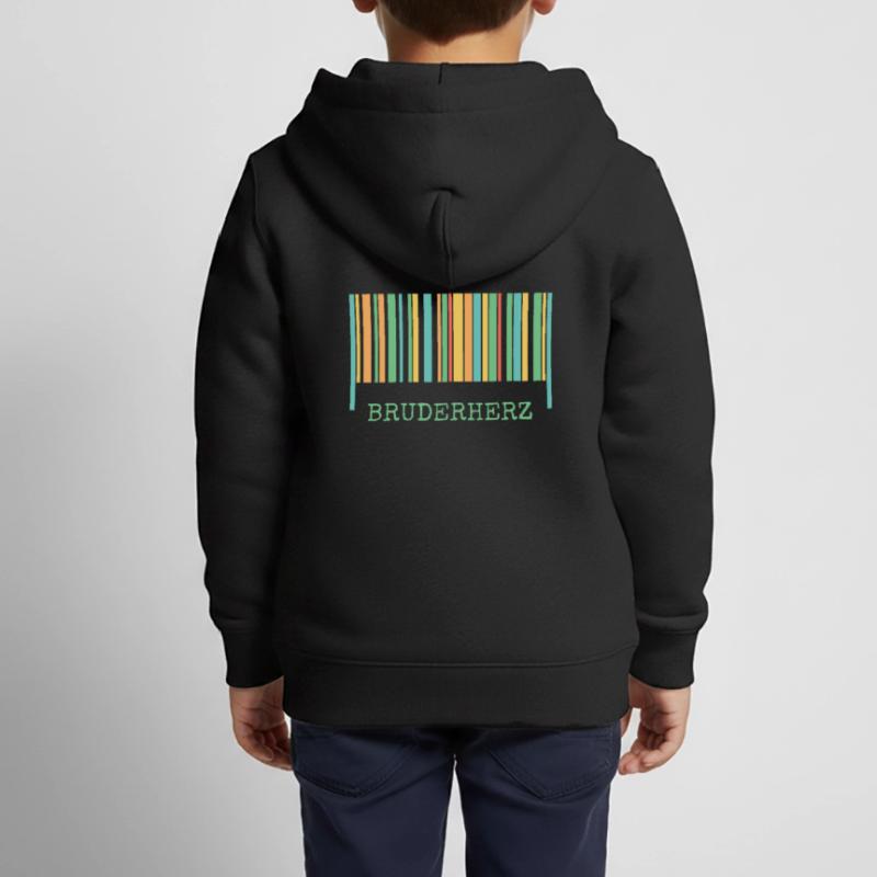 Strichcode bruderherz Kinder Premium Organic Zip Hoodie
