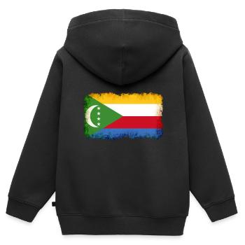Gift for Comoros - Kids Premium Organic Zip-up Hoodie - black - Back - AI Model Kid Male (0cm)