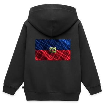 Land Haiti - Kinder Premium Organic Zip Hoodie - Schwarz - Hinten - AI Model Kid Male (0cm)