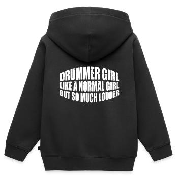 DrummerGirl Like A Normal Girl But So Much Louder4 - Kids Premium Organic Zip-up Hoodie - black - Back - AI Model Kid Male (0cm)