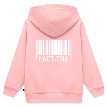 Geschenk für Paulina - Kinder Premium Organic Zip Hoodie - Rosa - Hinten - AI Model Kid Female (0cm)