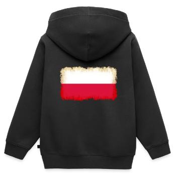 Polen als Polen - Kinder Premium Organic Zip Hoodie - Schwarz - Hinten - AI Model Kid Male (0cm)