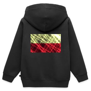 Polen - Kinder Premium Organic Zip Hoodie - Schwarz - Hinten - AI Model Kid Male (0cm)