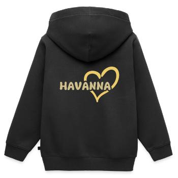 Havanna - Kinder Premium Organic Zip Hoodie - Schwarz - Hinten - AI Model Kid Male (0cm)