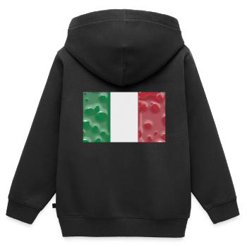 Italien Italien - Kinder Premium Organic Zip Hoodie - Schwarz - Hinten - AI Model Kid Male (0cm)
