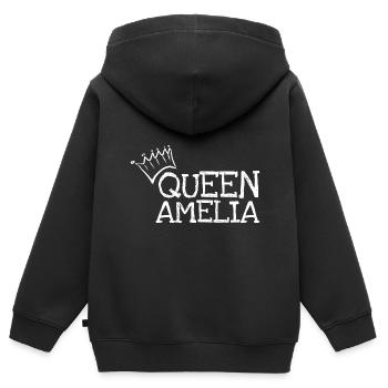 Amelia - Kinder Premium Organic Zip Hoodie - Schwarz - Hinten - AI Model Kid Male (0cm)