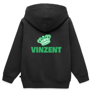 Vinzent - Kids Premium Organic Zip-up Hoodie - black - Back - AI Model Kid Male (0cm)