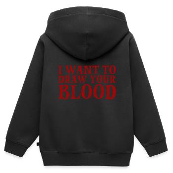 Je veux faire couler ton sang 3 - Sweat Premium à capuche zippé enfant bio - noir - Dos - AI Model Kid Male (0cm)