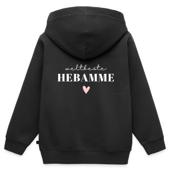 Weltbeste Hebamme / Beste Hebamme / Midwife - Kinder Premium Organic Zip Hoodie - Schwarz - Hinten - AI Model Kid Male (0cm)