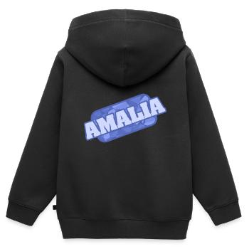 Gesundheit Amalia - Kinder Premium Organic Zip Hoodie - Schwarz - Hinten - AI Model Kid Male (0cm)