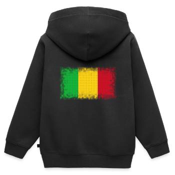 Cadeau pour le Mali - Sweat Premium à capuche zippé enfant bio - noir - Dos - AI Model Kid Male (0cm)