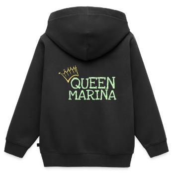 Prénom Marina - Sweat Premium à capuche zippé enfant bio - noir - Dos - AI Model Kid Male (0cm)
