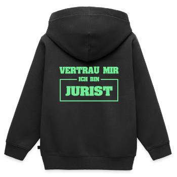 Geschenk für Jurist - Kinder Premium Organic Zip Hoodie - Schwarz - Hinten - AI Model Kid Male (0cm)